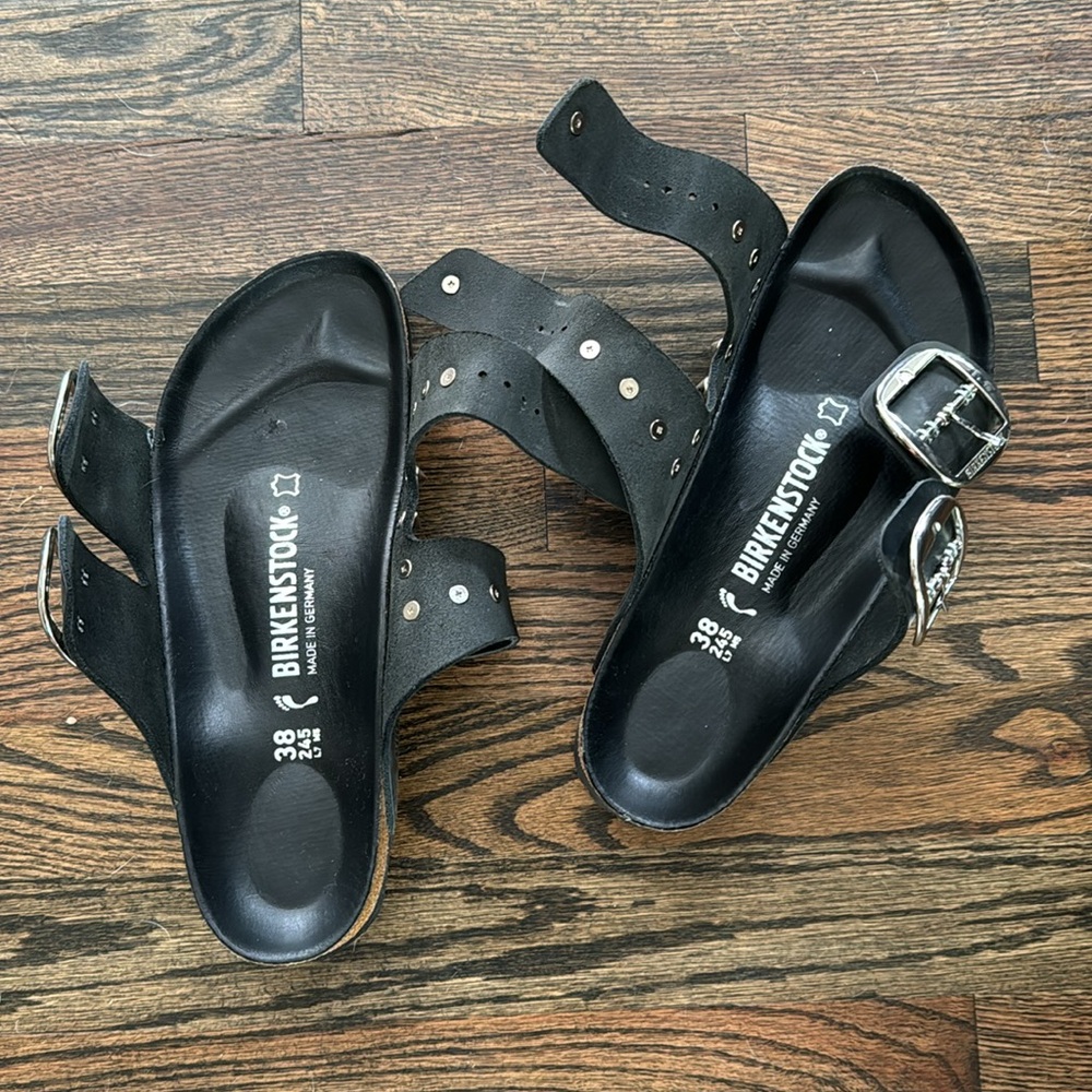 Birkenstock🖤 Arizona Big buckle studded custom sandals size 38 - Picture 11 of 15